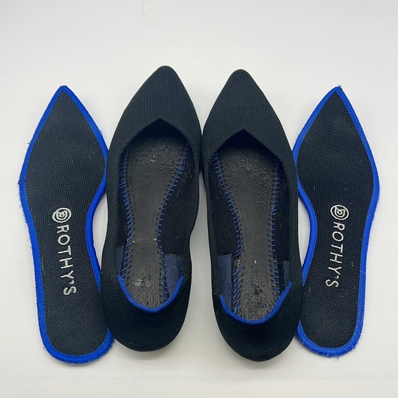 Rothy's - The Pointe Black Solid Pointed Toe Lightweight Classic Ballet Flats 8 - Picture 14 of 14